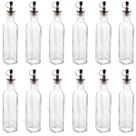 Kit 12 Garrafas de Vidro 270ml Azeite Vinagre com Bico Dosador e Tampa Lyor