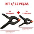 Kit 12 Grampo Pregador 6x 4Pol + 6x 6Pol Garra Pinça Presilha Grampo Foto Marcenaria
