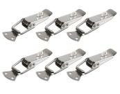 Kit 12 Grampos trava fecho rápido inox 72mm mola bau cadeado