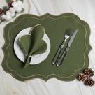 Kit 12 Jogos Americanos Guardanapos De Mesa Retangular Bordado Escócia - Verde - 100% Poliéster Kit 12 Jogos Americanos Guardanapos De Mesa Retangular Bordado Escócia - Verde - 100% Poliéster
