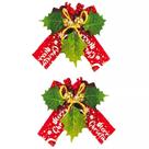 KIT 12 Laço Decorativo Mini Decoração Arvore de Natal Enfeite Dourado Vermelho Lacinho Camurça
