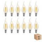 Kit 12 Lâmpada Filamento Led Vela 4w 2700k Branco Neutro