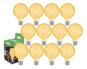 Kit 12 Lâmpada Led Filamento Vintage G95 3w Âmbar Taschibra