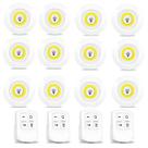 Kit 12 Lâmpada Spot Luminária Luz Led Sem Fio C/ 4 Controles