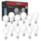 Kit 12 Lâmpadas Led Avant 6500k 7w Bivolt E27 Branco Frio