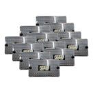 Kit 12 Lanternas Lateral Retangular Sem Suporte Cristal Bivolt