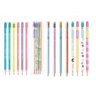 Kit 12 Lápis Hb Grafite Fofos Borracha Escolar Leoeleo