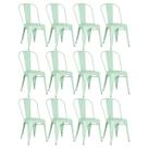 Kit 12 Laráz Cadeiras Iron Tolix Design Verde claro