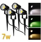Kit 12 Luminária Espeto Jardim Led 7w Verde Iiuminação decoração ip67 cor verde