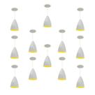Kit 12 Luminária Pendente Bala Nova Com Interior Amarelo Com Fiação 110/220v