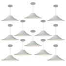Kit 12 Luminária Pendente Chapéu Chinês Com Interior Branco Brilho Com Fiação 110/220v