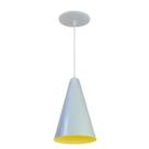 Kit 12 Luminária Pendente Cone Com Interior Amarelo Com Fiação 110/220v