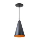 Kit 12 Luminária Pendente Cone Com Interior Laranja Com Fiação 110/220v