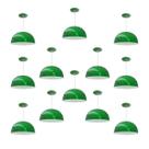 Kit 12 Luminária Pendente Meia Lua 24cm Com Interior Branco Brilho Fiação 110/220v