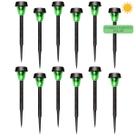 Kit 12 Luminarias Espeto Solar Jardim Balizador ABS Verde