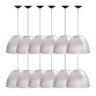 Kit 12 Luminárias Para Galpão Industrial 16 Pol 40cm Cristal Cabo 1,1M