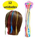 Kit 12 Mechas Aplique De Cabelo Coloridas Com Piranha