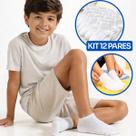 Kit 12 Meias Escolares Infantil Branca Algodão Resistente Confortável Tamanho:P - 22 a 25 Kit 12 Meias Escolares Infantil Branca Algodão Resistente Confortável Tamanho:P - 22 a 25