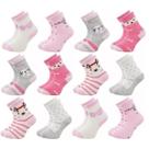 Kit 12 Meias Infantil Menina Cano Longo Confortável 2, 4, 6, 8 e 12 Anos Diversos Desenhos Fofos