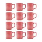 Kit 12 Mini Canecas Chá Rosa 80mL Xícara Café Expresso