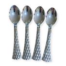 Kit 12 Mini Colheres Descartável Prata Plástico Luxo 13,8cm