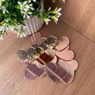 Kit 12 Mini Corações Acrílico Espelhado Rosé Decoração Para Peredes