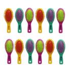 Kit 12 Mini Escovas de Cabelo Collors Escovinha de Bolsa Viagem Cores Sortidas Ricca