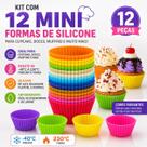 Kit 12 Mini Formas Silicone Cupcake Bolinhos