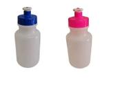 Kit 12 Mini Garrafas Squeeze 300ml tampa rosa e azul