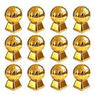 Kit 12 Mini Troféu Bola de Futebol Dourado Baleiro Acrílico Decoração Festa Copa do Mundo