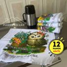 Kit 12 Pano de Prato de Cozinha 45x75 Estampado Grande com Costura Reforçada