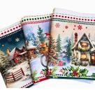Kit 12 Pano De Prato Decoração de Natal Premium Cozinha Luxo Kit 12 Pano De Prato Decoração de Natal Premium Cozinha Luxo
