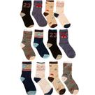 Kit 12 Pares de Meia Infantil Menino Cano Longo 6-8 anos Cores e Estampas Sortidas