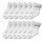 Kit 12 Pares de Meia Meias Lisa Bebê Infantil RN Recém Nascido 0 a 10 Meses Branco