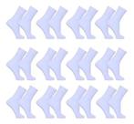 Kit 12 Pares Meia Cano Alto Unissex Atacado Cores Barato BRANCO