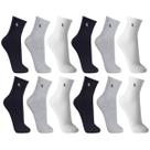 Kit 12 Pares Meia Cano Médio Lupo Unissex Algodão Conforto