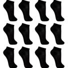Kit 12 Pares Meias Feminina Masculina Preto Soquete