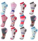 Kit 12 Pares Meias Infantil Menina 12 cores diferentes de 0-2 ao 8-12