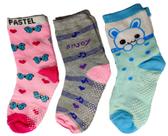 Kit 12 Pares Meias Infantil menina para 6 a 8 anos Antiderrapante Coloridas
