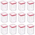 Kit 12 Pçs Potes Porta Condimentos Temperos Plasútil Acrílico Tampa Hermética Empilhável 160 mL