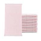 Kit 12 Pçs Toalha de Lavado Social Franjinha Felpa 260g 23x39cm