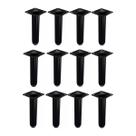 Kit 12 Pé Para Móveis Regulável Redondo Preto 15cm em Metal