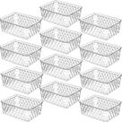 Kit 12 Peças Cesto Organizador Grande Plástico Multiuso 29x20,5 Transparente