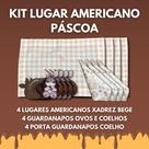 Kit 12 Peças Mesa Posta Lugar americano+porta+guardanapo - Xadrez Bege