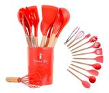 Kit 12 Peças Talher De Cozinha Utensilios Silicone Decoração