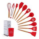 Kit 12 Pecas Utensilios De Cozinha Completo Silicone Cabo