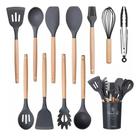 Kit 12 Peças Utensílios De Cozinha Silicone Kala Preto