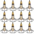 Kit 12 Pendente Aço Taschibra 40w Vintage 185 Preto Lustre