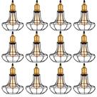 Kit 12 Pendente Aço Taschibra 40w Vintage 185 Preto Lustre
