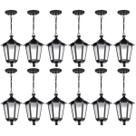 Kit 12 Pendentes Lustres de Teto 58cm Luminária Grega Plástico Lente Fosca Dital
